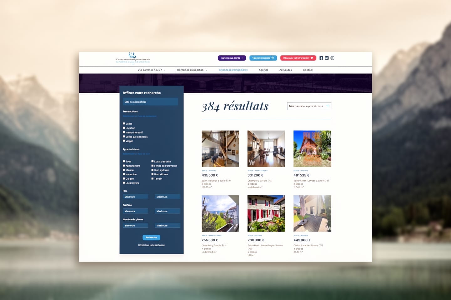 Aperçu du site Notaires de Savoie