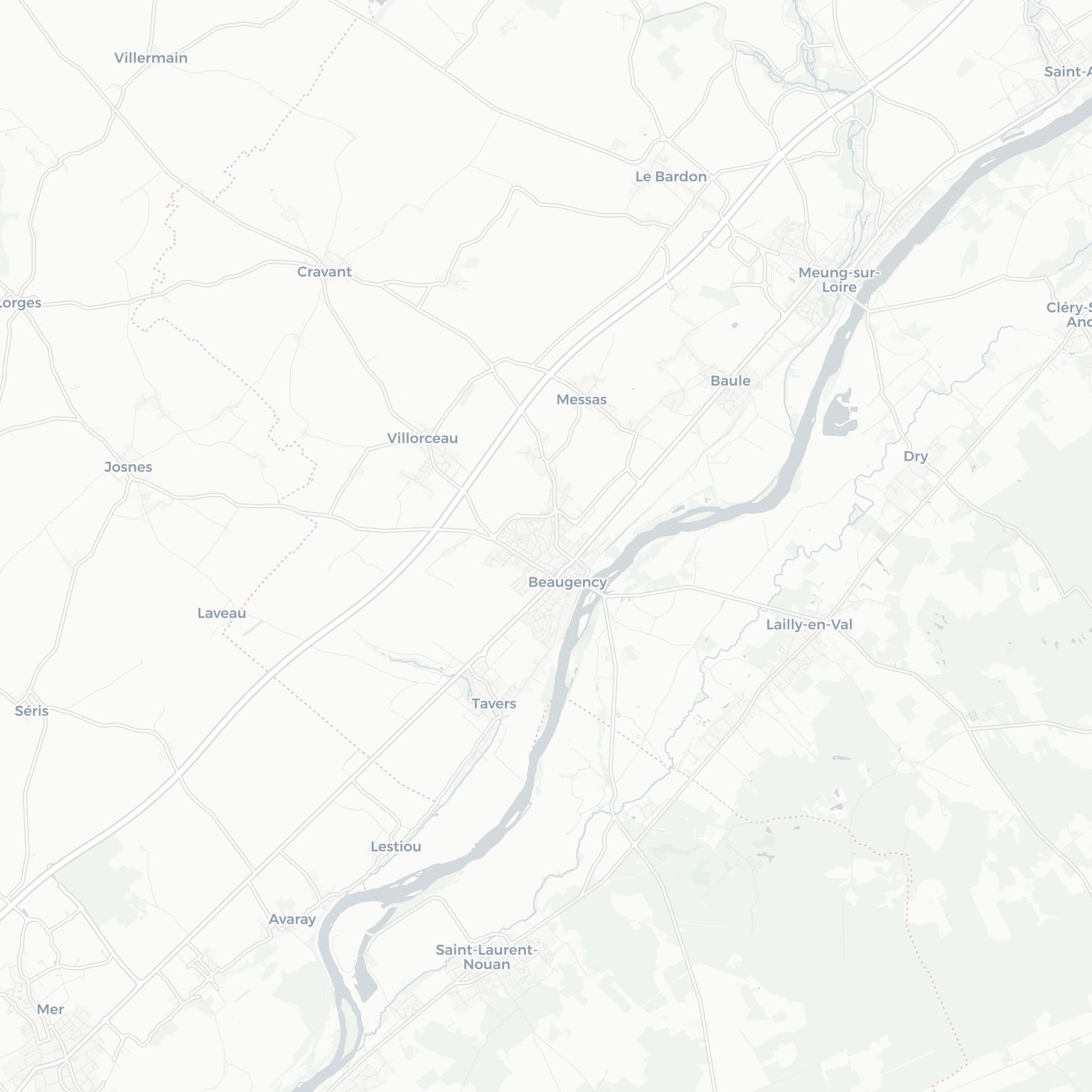 Carte de Beaugency et ses environs, dans le Loiret (Centre-Val de Loire)