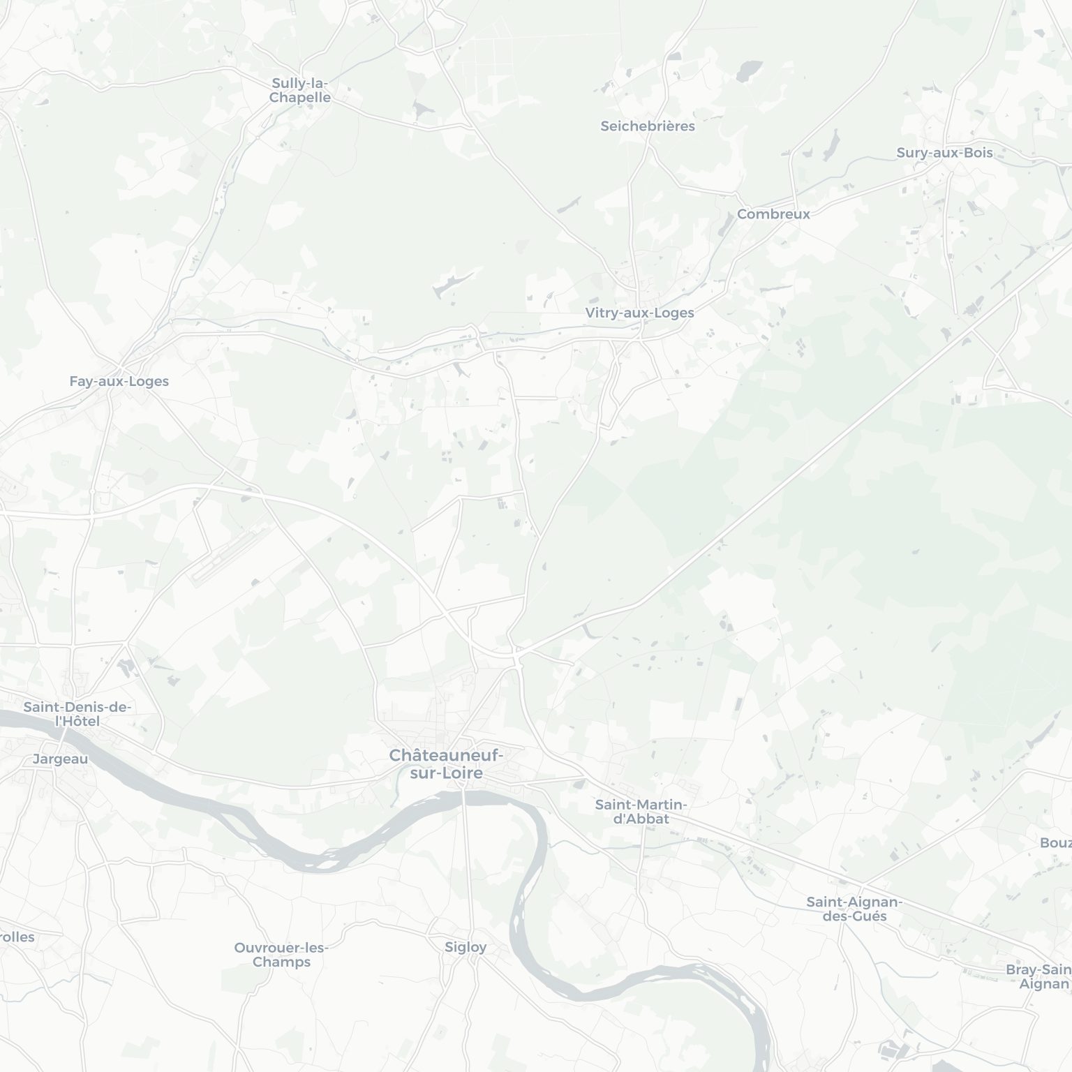 Carte de Châteauneuf-sur-Loire et ses environs, dans le Loiret (Centre-Val de Loire)