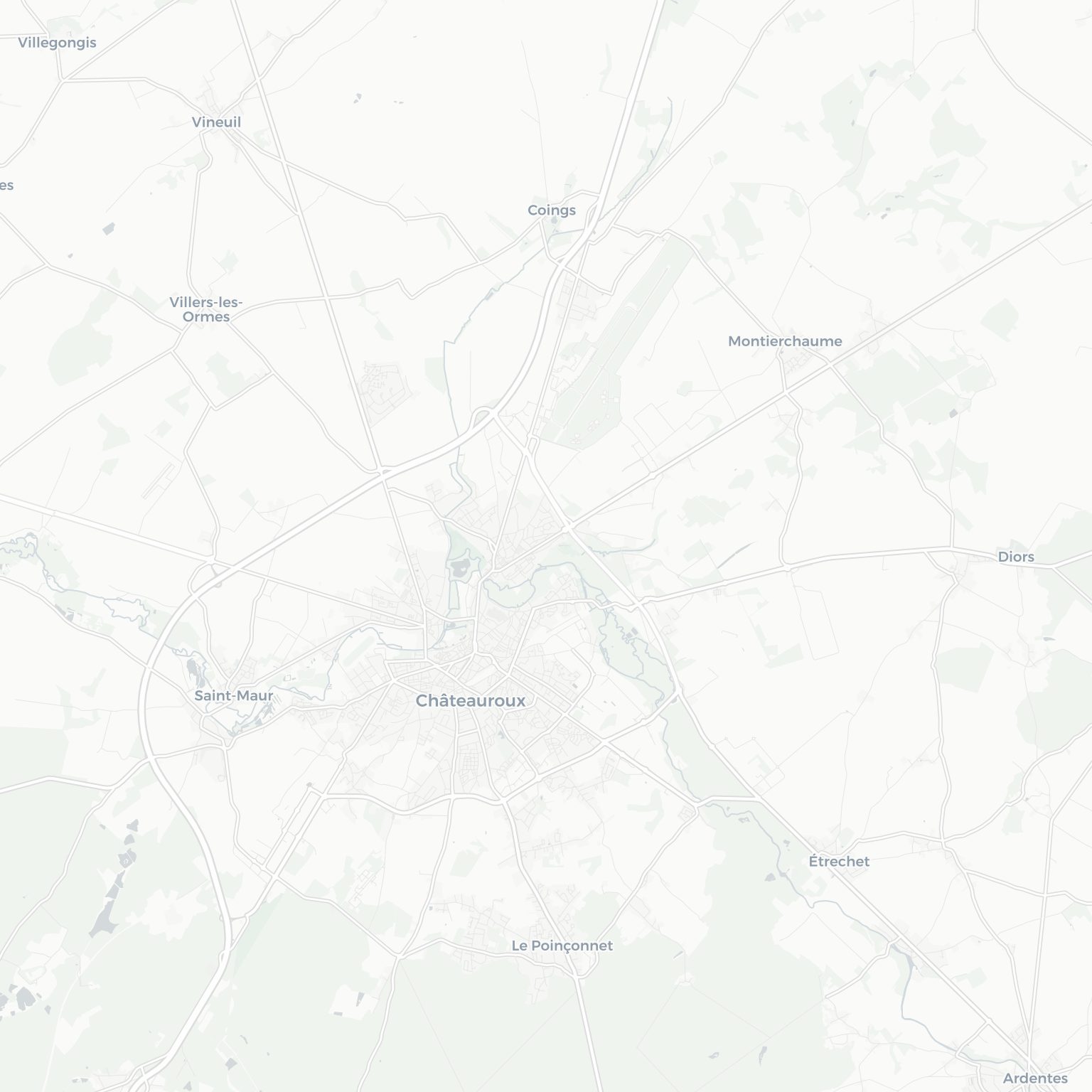 Carte de Déols et ses environs, dans le Indre (Centre-Val de Loire)