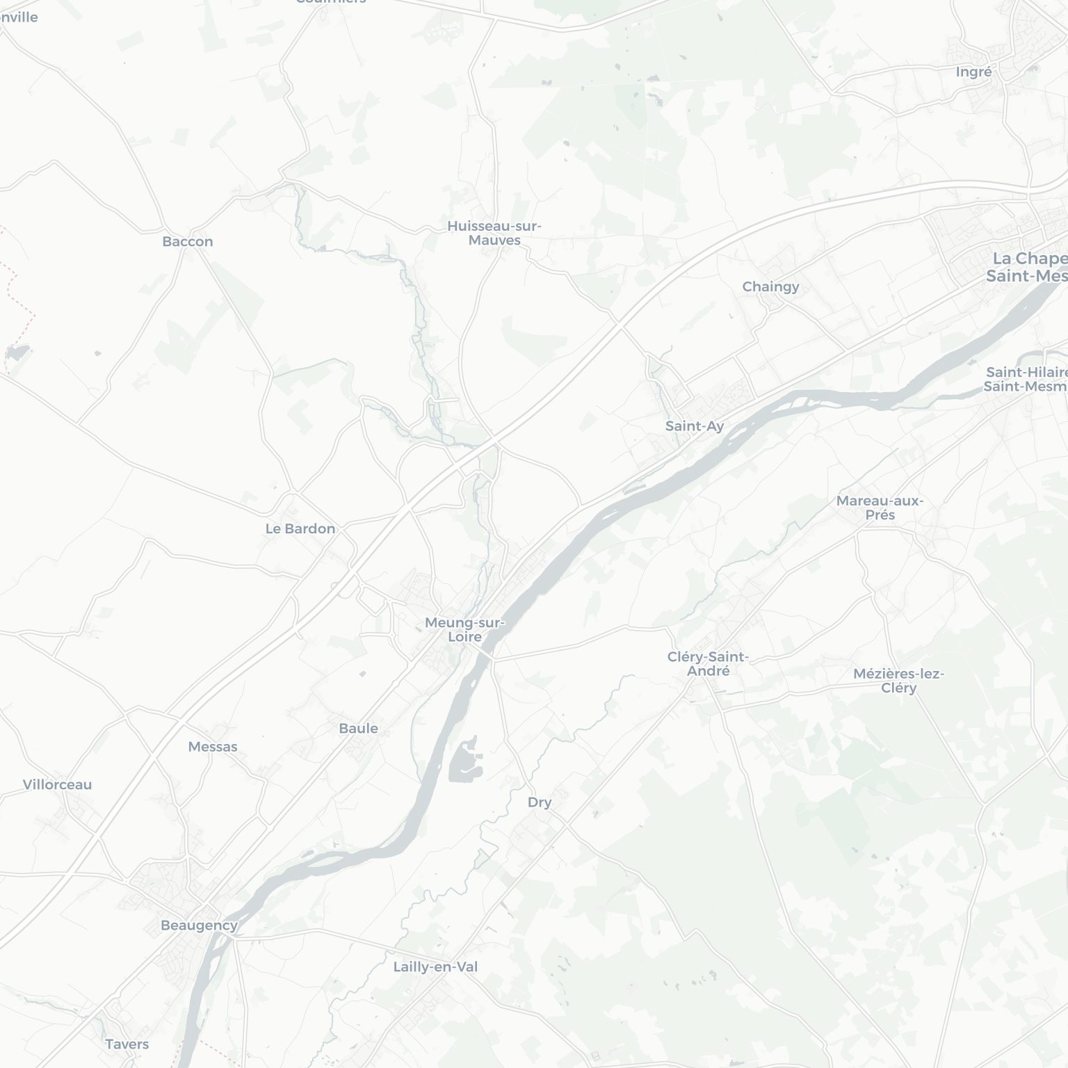 Carte de Meung-sur-Loire et ses environs, dans le Loiret (Centre-Val de Loire)