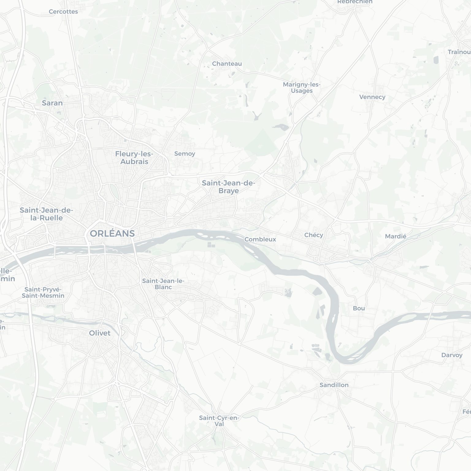 Carte de Saint-Jean-de-Braye et ses environs, dans le Loiret (Centre-Val de Loire)