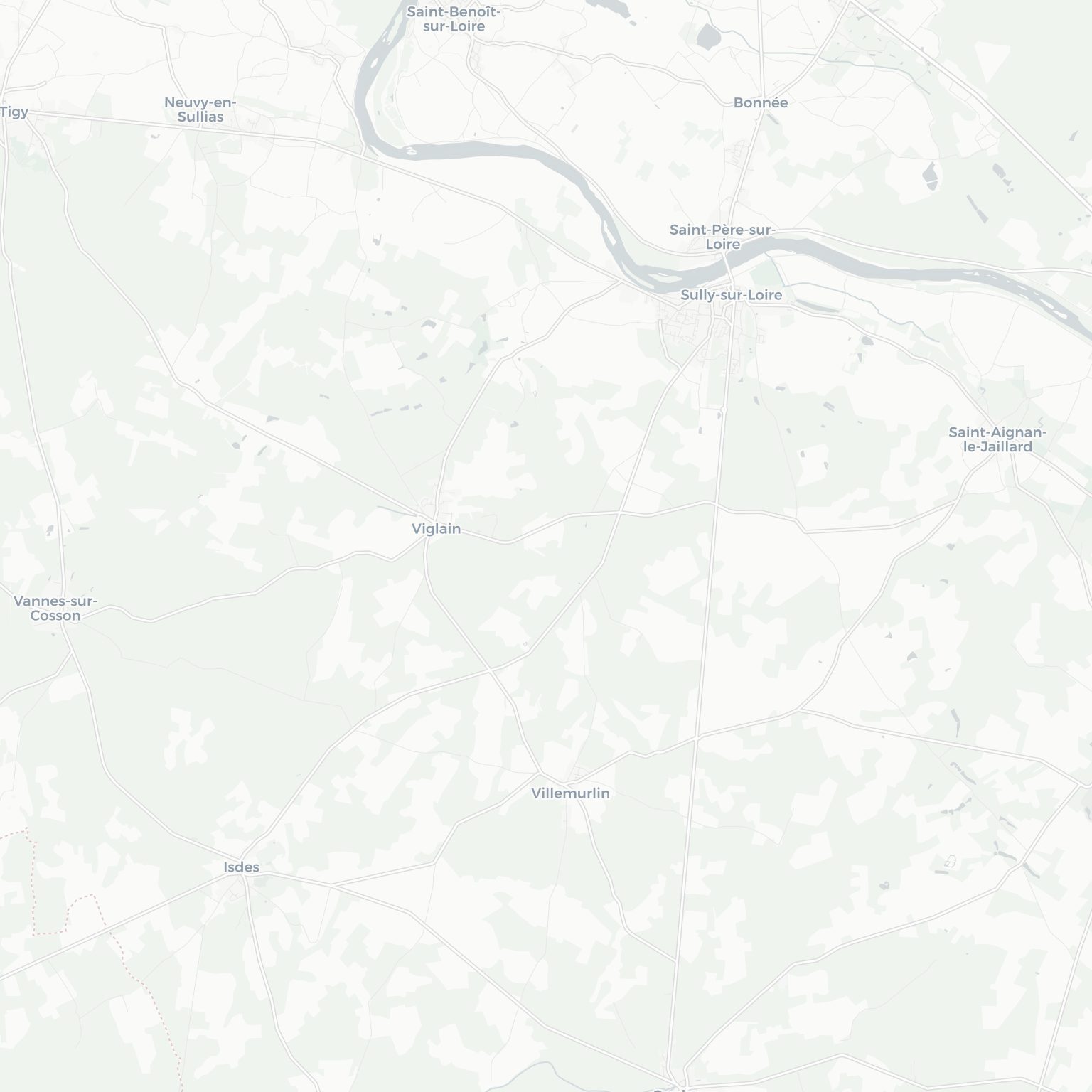 Carte de Sully-sur-Loire et ses environs, dans le Loiret (Centre-Val de Loire)