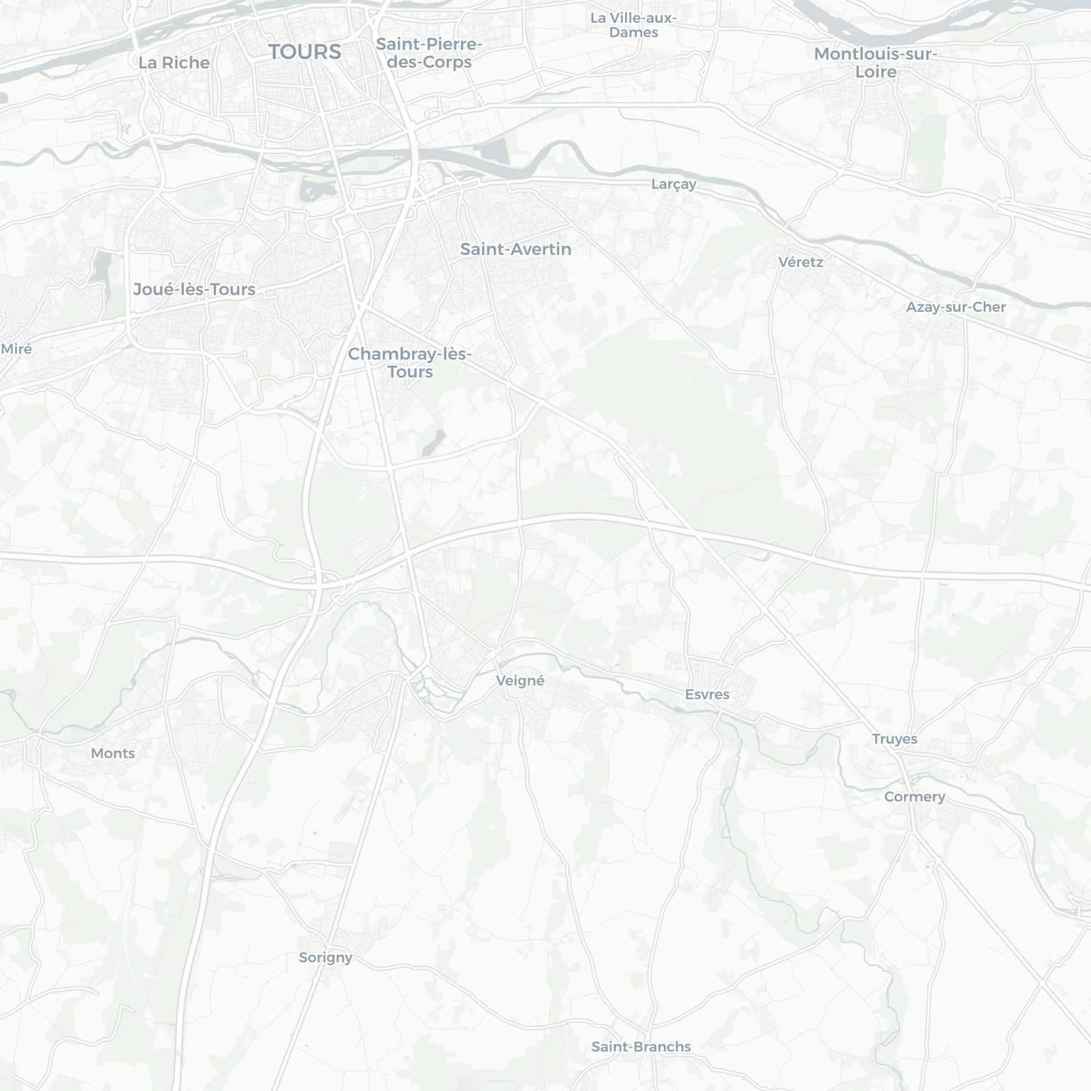 Carte de Veigné et ses environs, dans le Indre-et-Loire (Centre-Val de Loire)